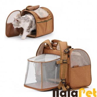 Outdoor Pet Backpack, Breathable Oxford Fabric Carrier With Solid Pattern, Portable Small Dog Shoulder Bag