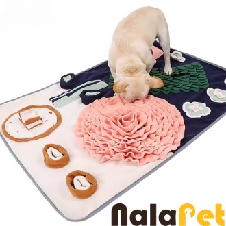 Snuffle Mat for Pets - 41" L x 28.7" W, Interactive Slow Feeding Mat for Dogs Cats Rabbits